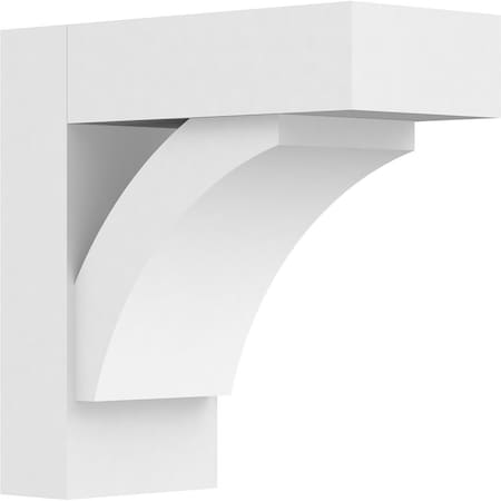 Ekena Millwork Standard Thorton Architectural Grade PVC Bracket with Block Ends, 5"W x 12"D x 12"H BKTP05X12X12THR05